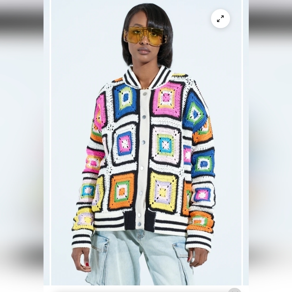 AKIRA Label NWTs Alhambra Crochet Bomber